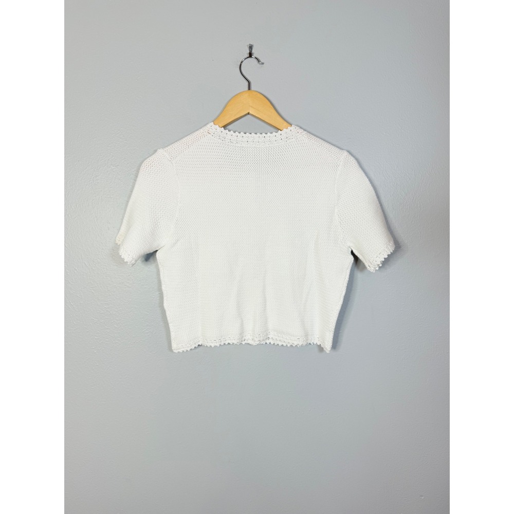 J.Crew Short-sleeve sweater lady jacket White Gold Hardware Small NWT - Picture 4 of 8